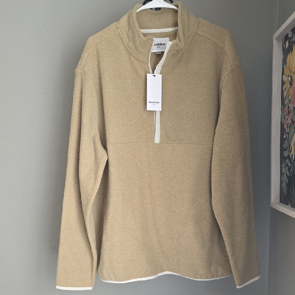 Goodfellow & Co Tan Zip Up Fleece Pullover NWT Size XL
